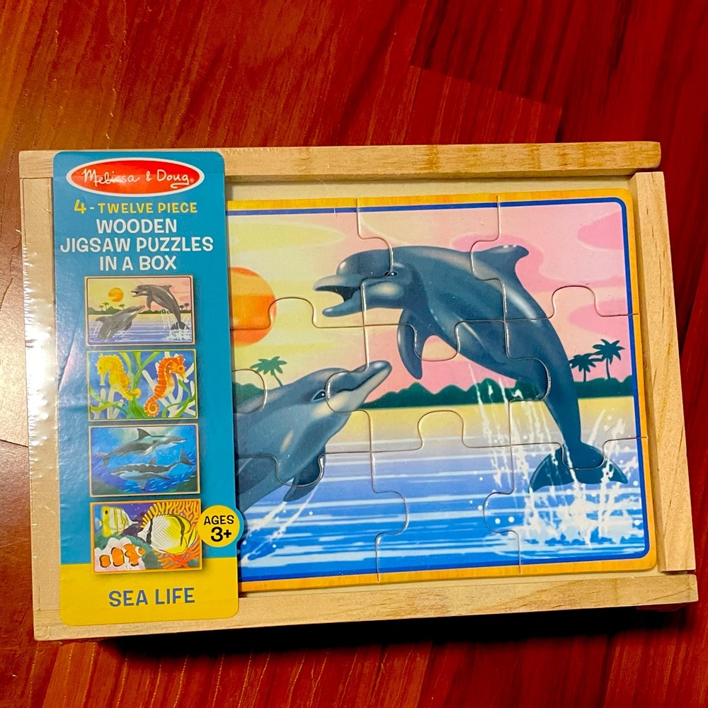 Melissa & Doug Sea Life Wooden Puzzle in a box